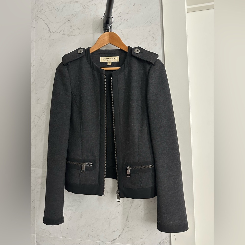 Burberry dark gray Women's Jacket size 4